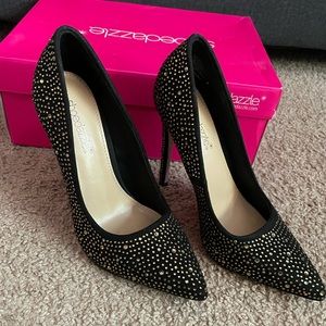 NEW black rhinestone heels